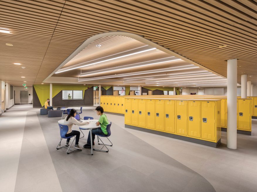 USG Ceilings Plus® Design Solutions-Barz® &#124; B201503 - 29% Open, Finish: Sarante® Red Birch &#124; Architect: Perkins&Will, Photo: ©Kevin G. Smith Photography