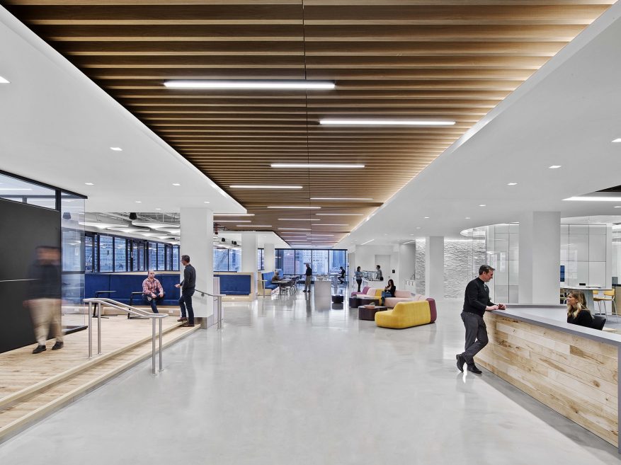 USG Ceilings Plus® Design Solutions-Barz® &#124; B208008 - 71% Open, Finish: Sarante® Red Birch &#124; Architect: Archideas, Photo: ©Eric Laignel