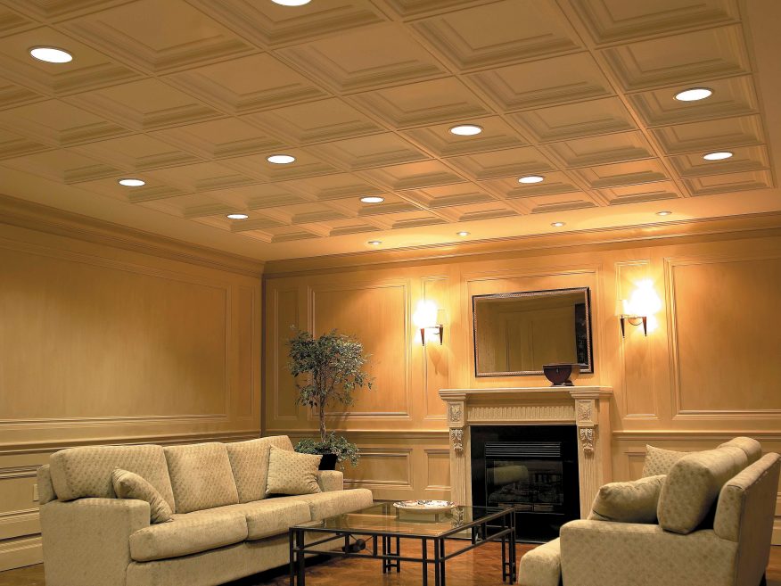 Elegance Coffered Sculpted Ceiling Panels