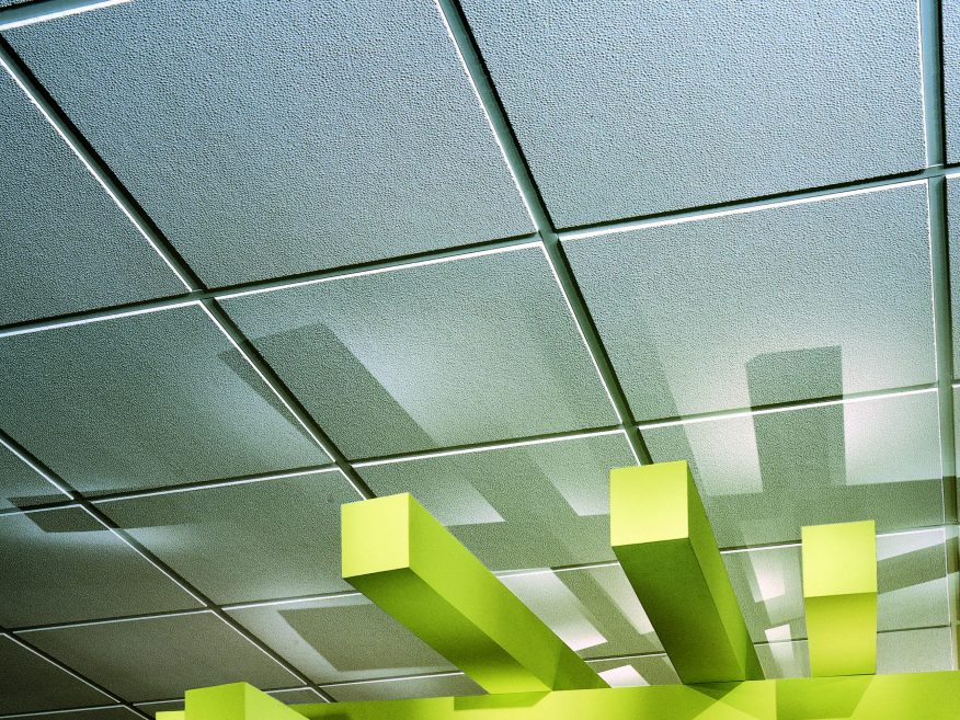 Pebbled Acoustical Panels For Added Sustainability Textured Ceiling Panels